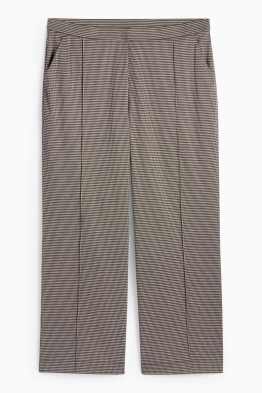 Pantaloni din jerseu - talie înaltă - wide leg - în carouri