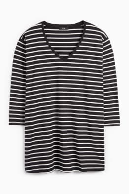 Tricou cu mânecă lungă - LYCRA® - cu dungi