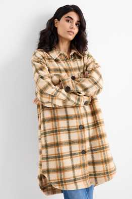 Cappotto lavorato a maglia - a quadretti