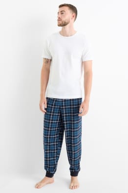 Pantaloni de pijama din flanel - în carouri