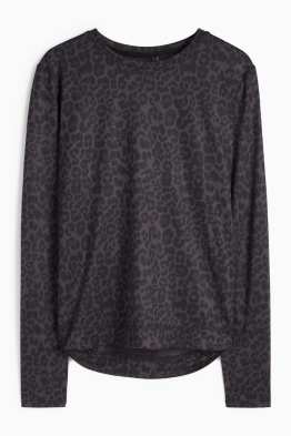 Tricou sport cu mânecă lungă - relaxed fit - imprimeu de leopard