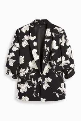 Blazer lung - relaxed fit - cu flori