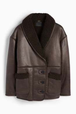 Geacă din piele shearling sintetică - imitație de piele