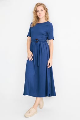 Rochie fit & flare cu curea - structurată