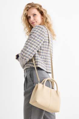 Geantă shopper mică cu curea detașabilă - imitație de piele