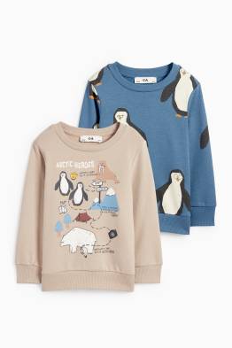 Multipack 2 buc. - urs polar şi pinguin - bluză de molton