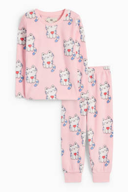 Pisică - pijama de iarnă - 2 piese