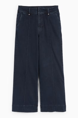 Crop wide leg jeans - talie înaltă