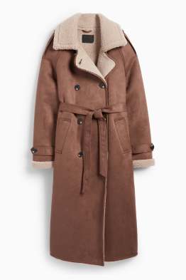 Palton din piele shearling sintetică - imitație de piele întoarsă