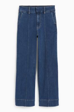 Crop wide leg jeans - talie înaltă