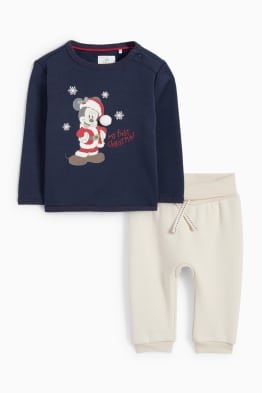 Mickey Mouse - compleu bebeluși, cu motive de Crăciun - căptușit cu pluș