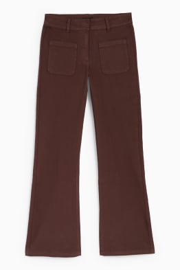 Stoffhose - Mid Waist - Flared
