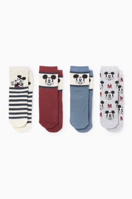 Multipack 4 perechi - Mickey Mouse - șosete bebeluși cu motive