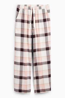 Pantaloni de pijama din flanel - în carouri