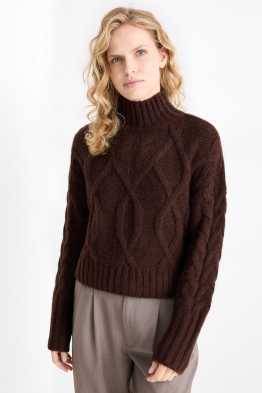 Pulover crop - cu torsade