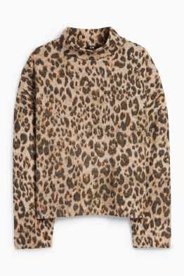 Bluză de molton - imprimeu de leopard