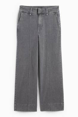 Crop wide leg jeans - talie înaltă