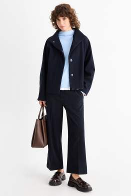 Pantaloni din catifea reiată - talie medie - wide leg