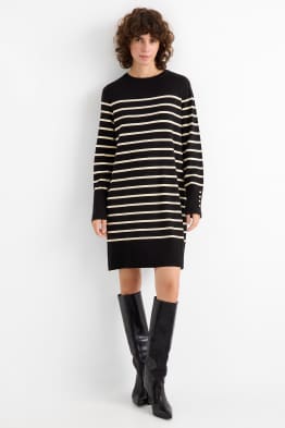 Rochie din tricot fin - straight fit - cu dungi