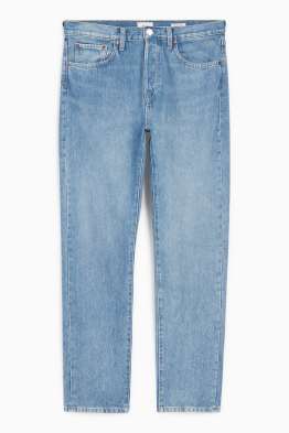 Regular jeans cu fentă cu nasturi