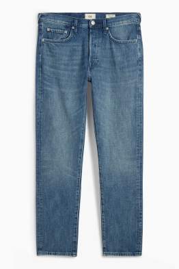 Regular jeans cu fentă cu nasturi