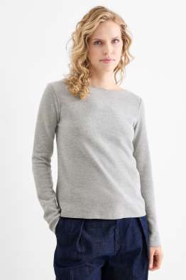 Tricou cu mânecă lungă - regular fit - reiat