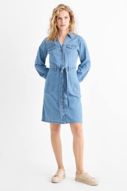 Rochie tip bluză din denim