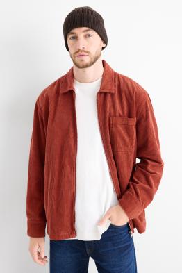 Jachetă tip cămașă din catifea reiată - relaxed fit - guler Kent