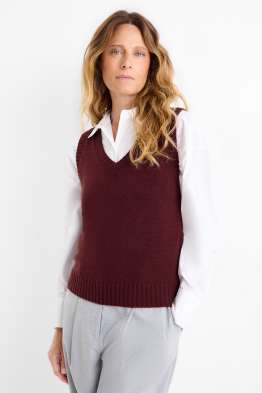 Vestă pulover cu conținut de cașmir - amestec de lână