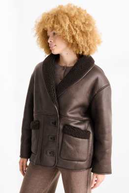 Geacă din piele shearling sintetică - imitație de piele