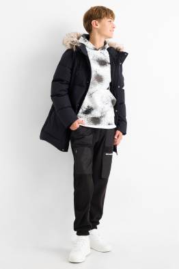 Pantaloni de trening cargo din fleece
