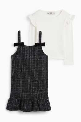 Set - rochie și tricou cu mânecă lungă - 2 piese