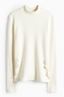 Long sleeve top - regular fit - ribbed