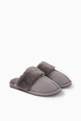 Papuci de casă - imitație de piele întoarsă