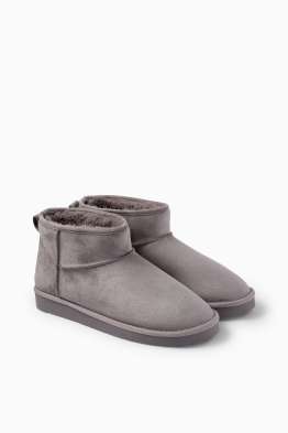 Botine - imitație de piele întoarsă