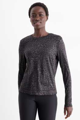 Tricou sport cu mânecă lungă - relaxed fit - imprimeu de leopard