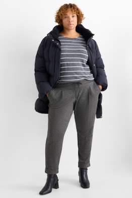 Pantaloni din jerseu - talie medie - tapered fit - structurați