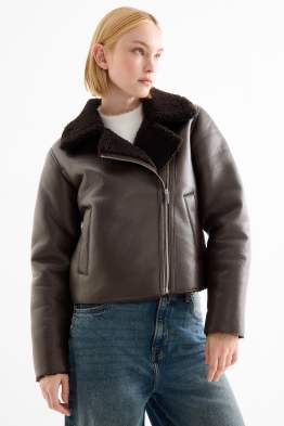 Geacă din piele shearling sintetică - imitație de piele