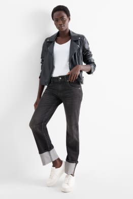 Crop straight jeans - talie medie - LYCRA®