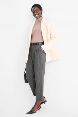 Cloth trousers - high-rise waist - tapered fit - pinstripes