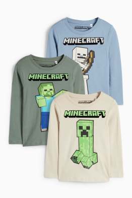 Multipack of 3 - Minecraft - long sleeve top