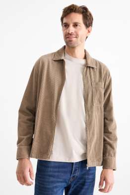 Jachetă tip cămașă din catifea reiată - relaxed fit - guler Kent