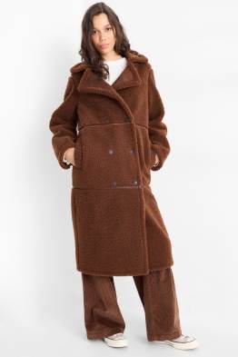 Palton din piele shearling sintetică - imitație de piele