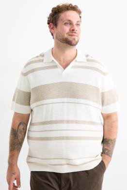 Tricou polo - regular fit - cu dungi - structurat