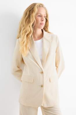 Blazer lung din catifea reiată - regular fit