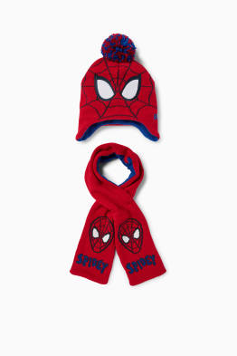 Păienjenelul Marvel - set - căciulă cu ciucure și fular - 2 piese