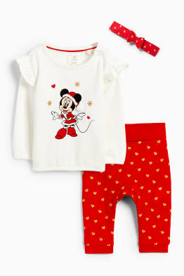 Minnie Mouse - compleu bebeluși cu motive de Crăciun - 3 piese