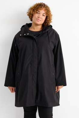 Parka de ploaie cu glugă - căptușită - impermeabilă