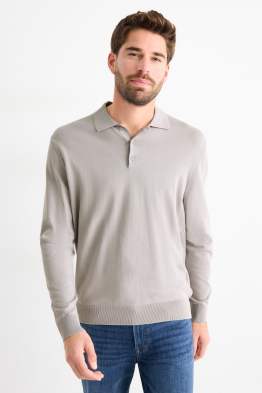 Tricou polo cu mânecă lungă - din tricot