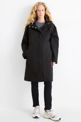 Parka de ploaie cu glugă - căptușită - impermeabilă